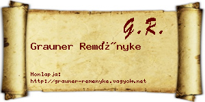 Grauner Reményke névjegykártya
